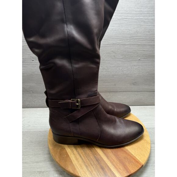 Naturalizer Women's Rena Knee High Block Heel Riding Boots in cider brown 12M - Picture 1 of 12